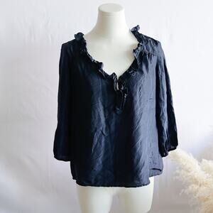 OLD NAVY Silk Blue Cottage Top size S